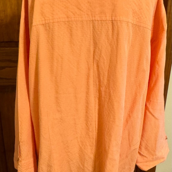 Dressbarn Women’s 3X orange button up shirt. EUC 3/4 sleeves with button - Picture 2 of 5